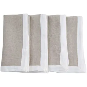 Amazhiyu 100% Linen Border Cloth Dinner Napkins, Placemats, Table Runner