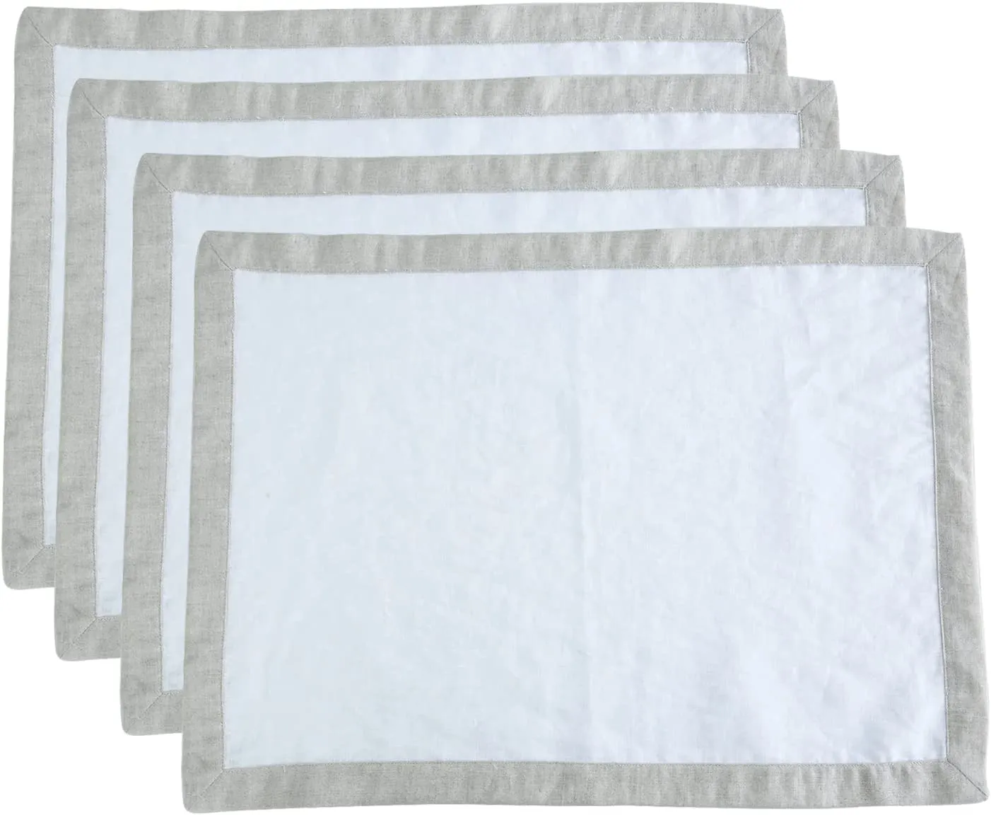 Amazhiyu 100% Linen Border Cloth Dinner Napkins, Placemats, Table Runner