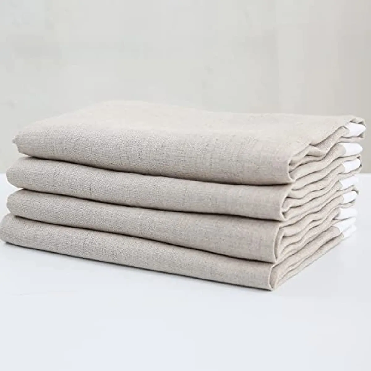 Amazhiyu 100% Linen Border Cloth Dinner Napkins, Placemats, Table Runner