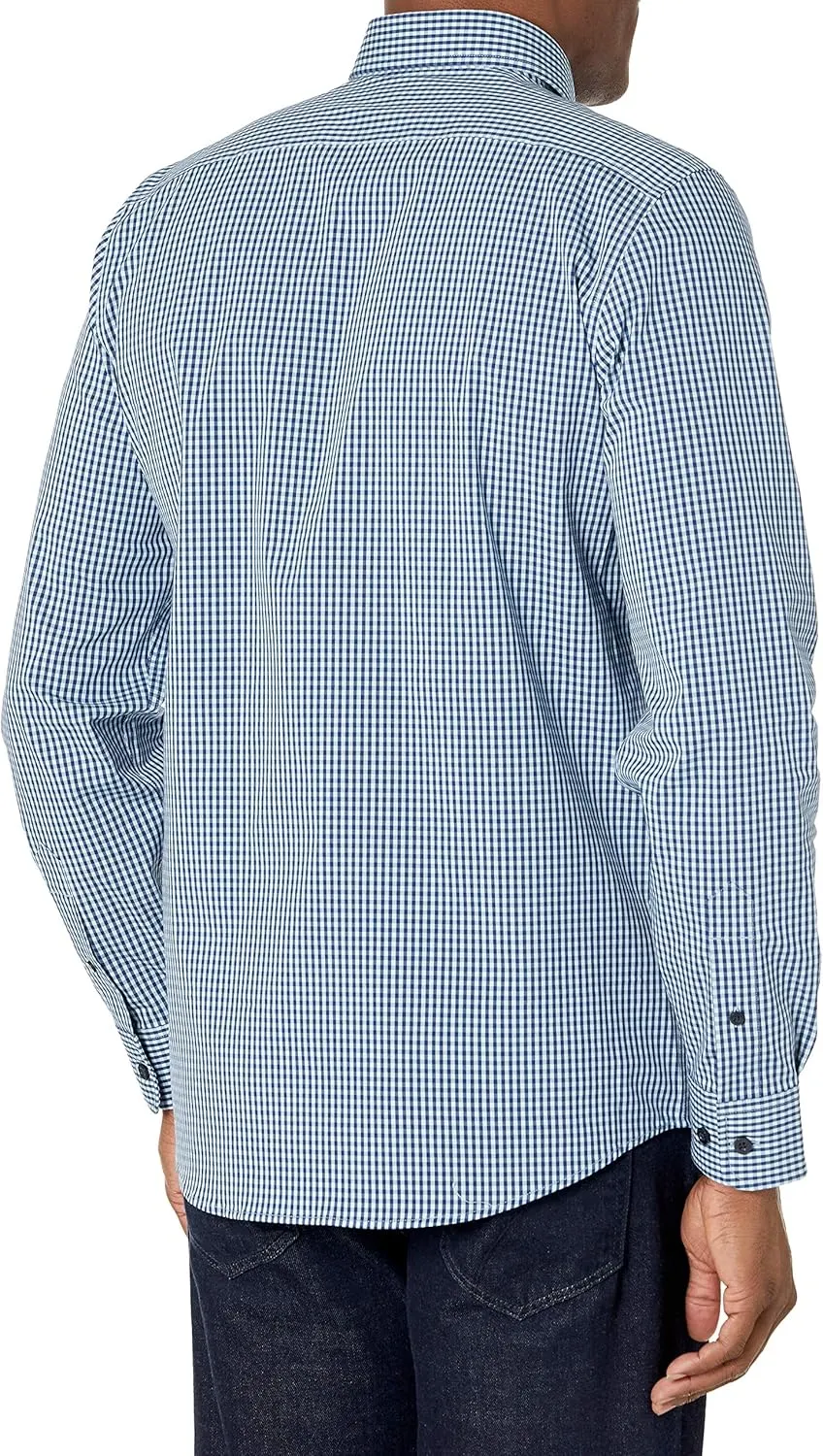 Cutter & Buck Men's Long Sleeve Anchor Gingham Tailored Fit Button Up Shirt