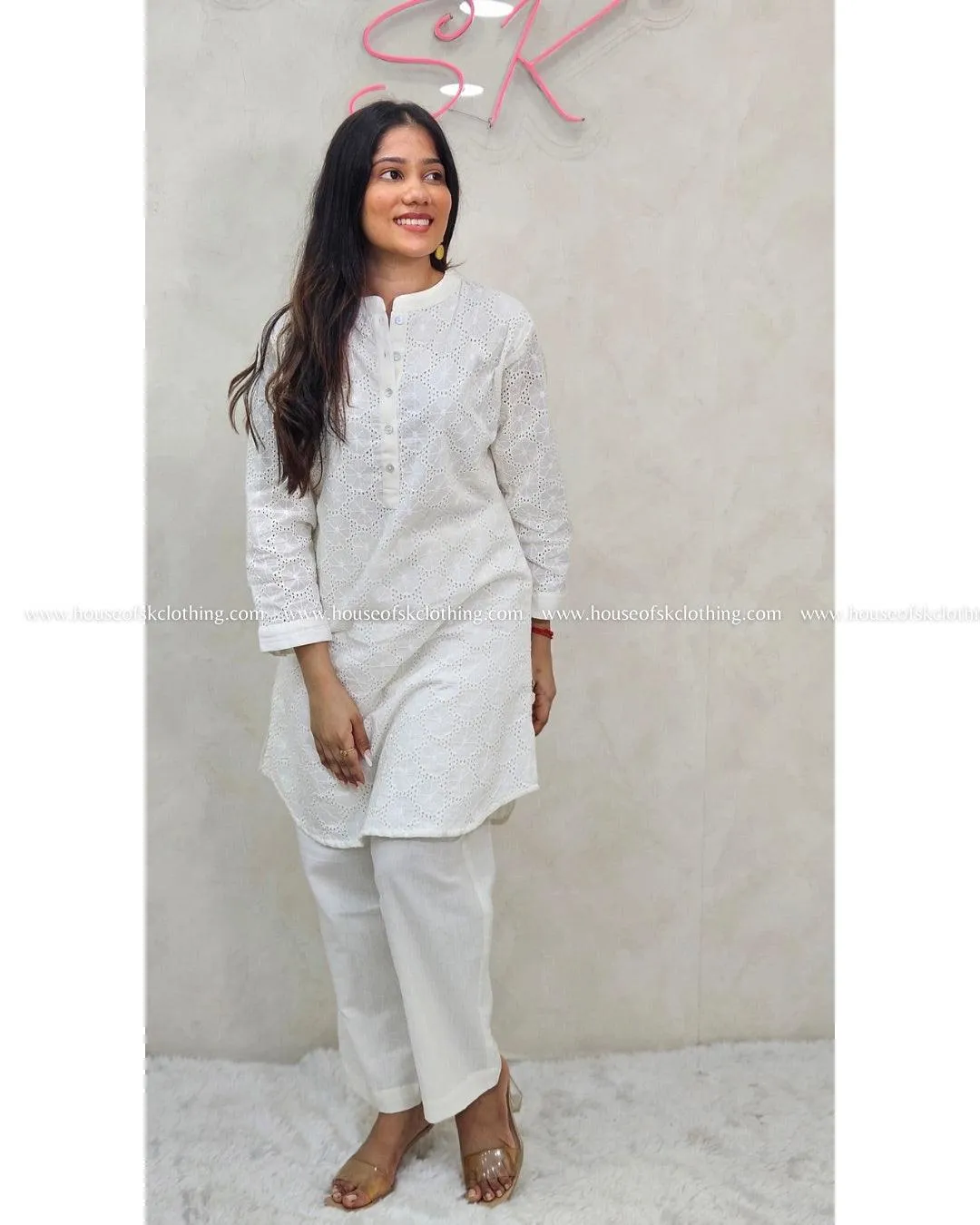 IVORY HAKOBA COTTON COORD SET