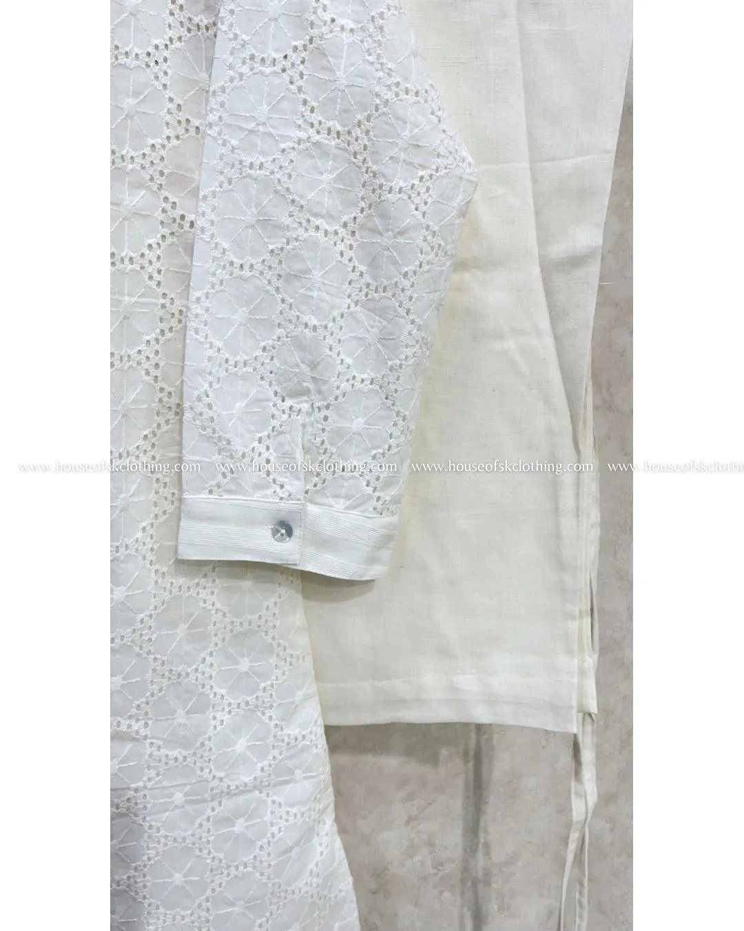 IVORY HAKOBA COTTON COORD SET