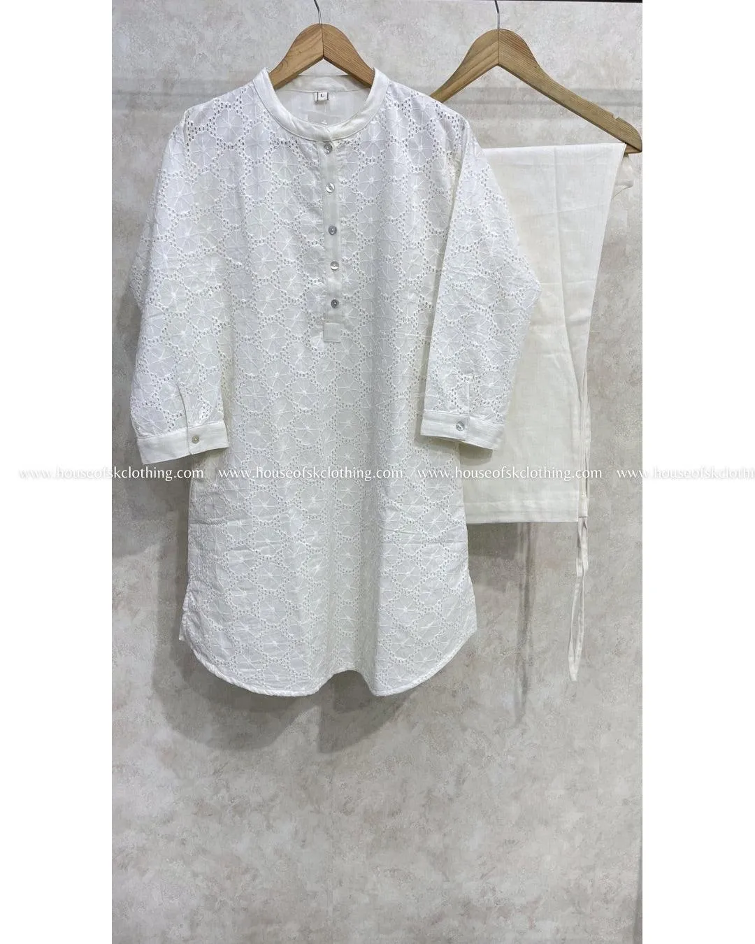 IVORY HAKOBA COTTON COORD SET