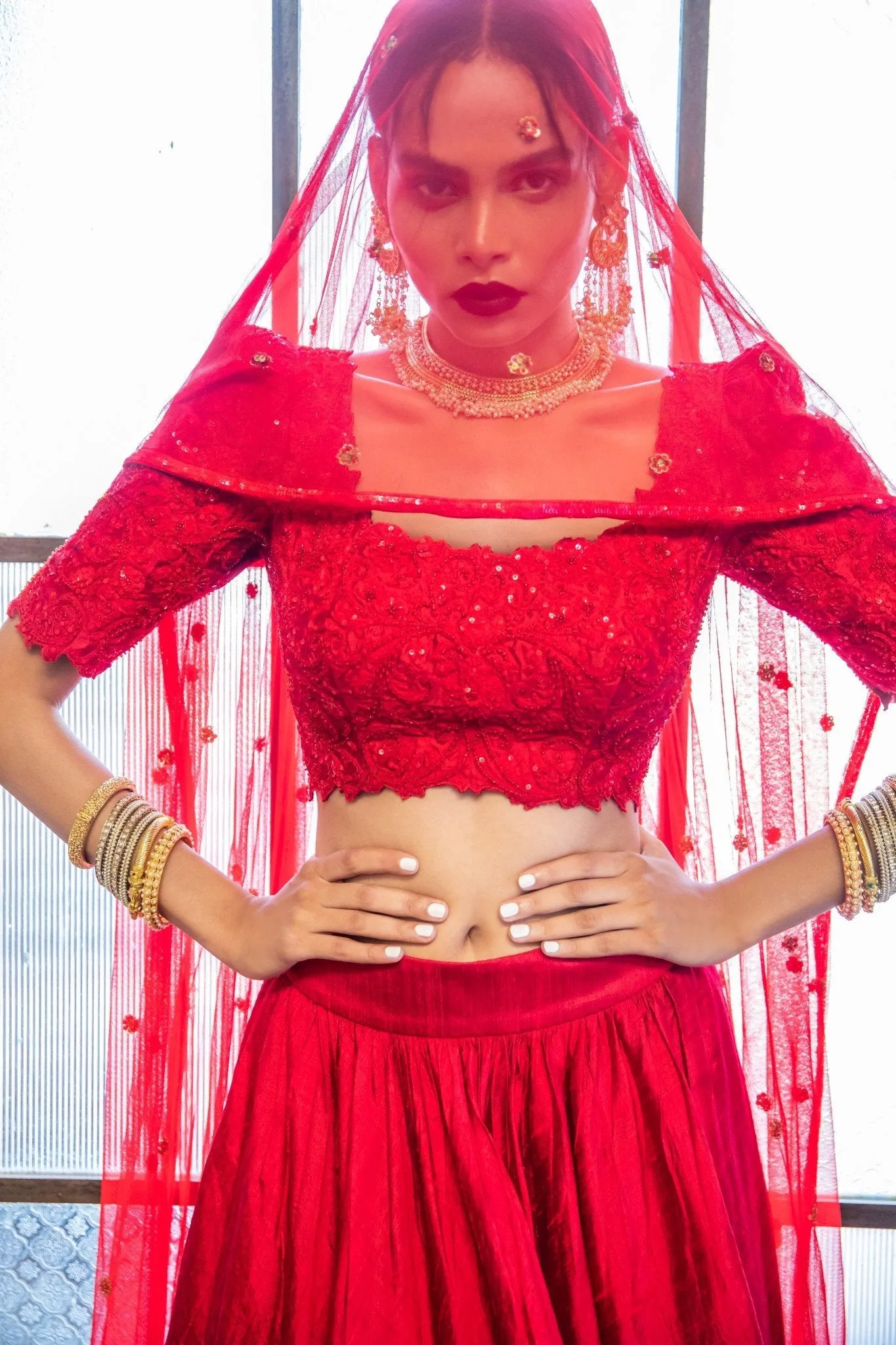 Red Silk Blouse & Red Silk Lehenga  Perfect for Every Occasion