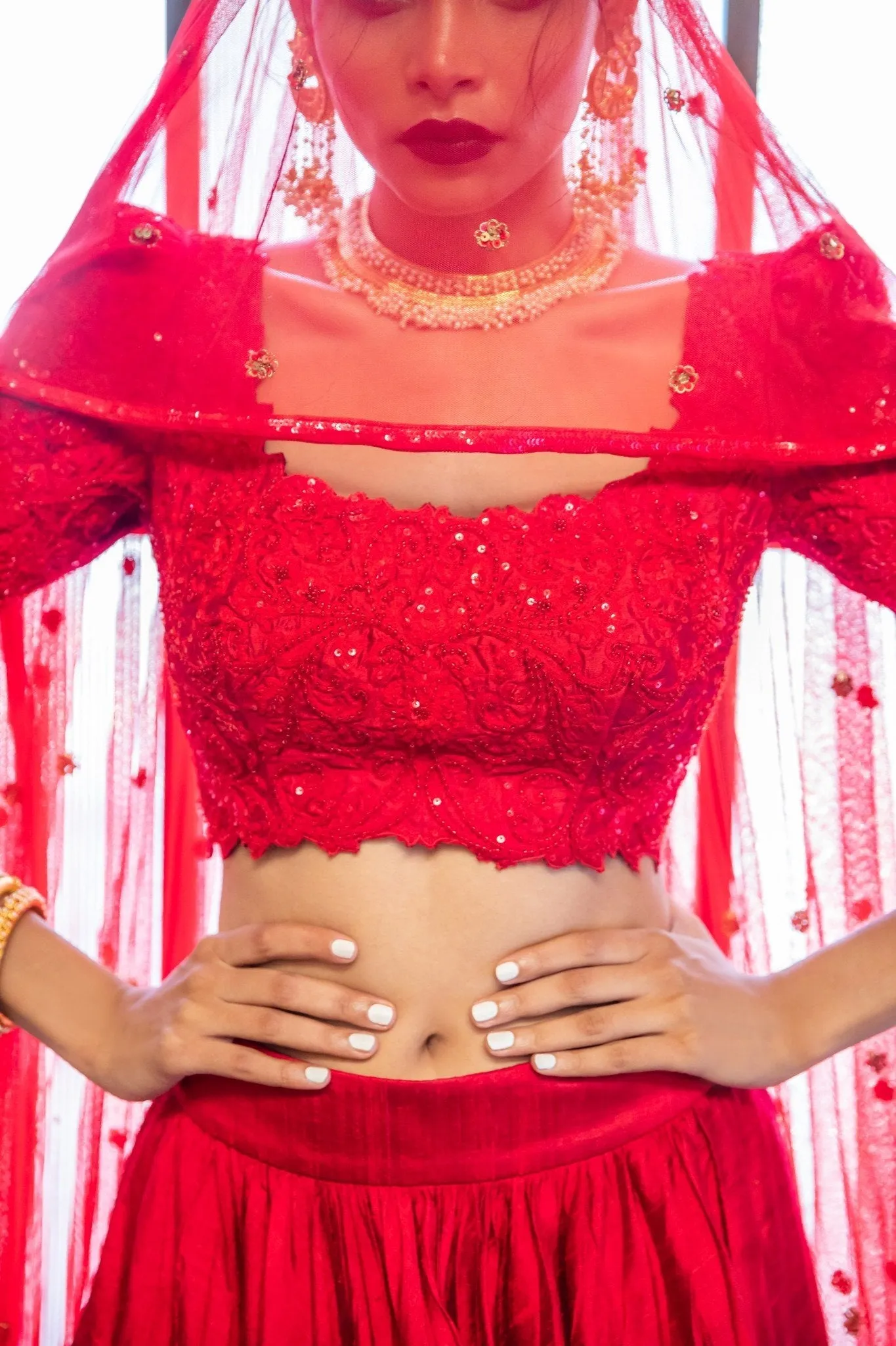 Red Silk Blouse & Red Silk Lehenga  Perfect for Every Occasion