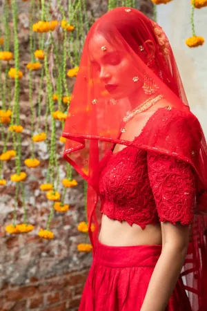 Red Silk Blouse & Red Silk Lehenga  Perfect for Every Occasion