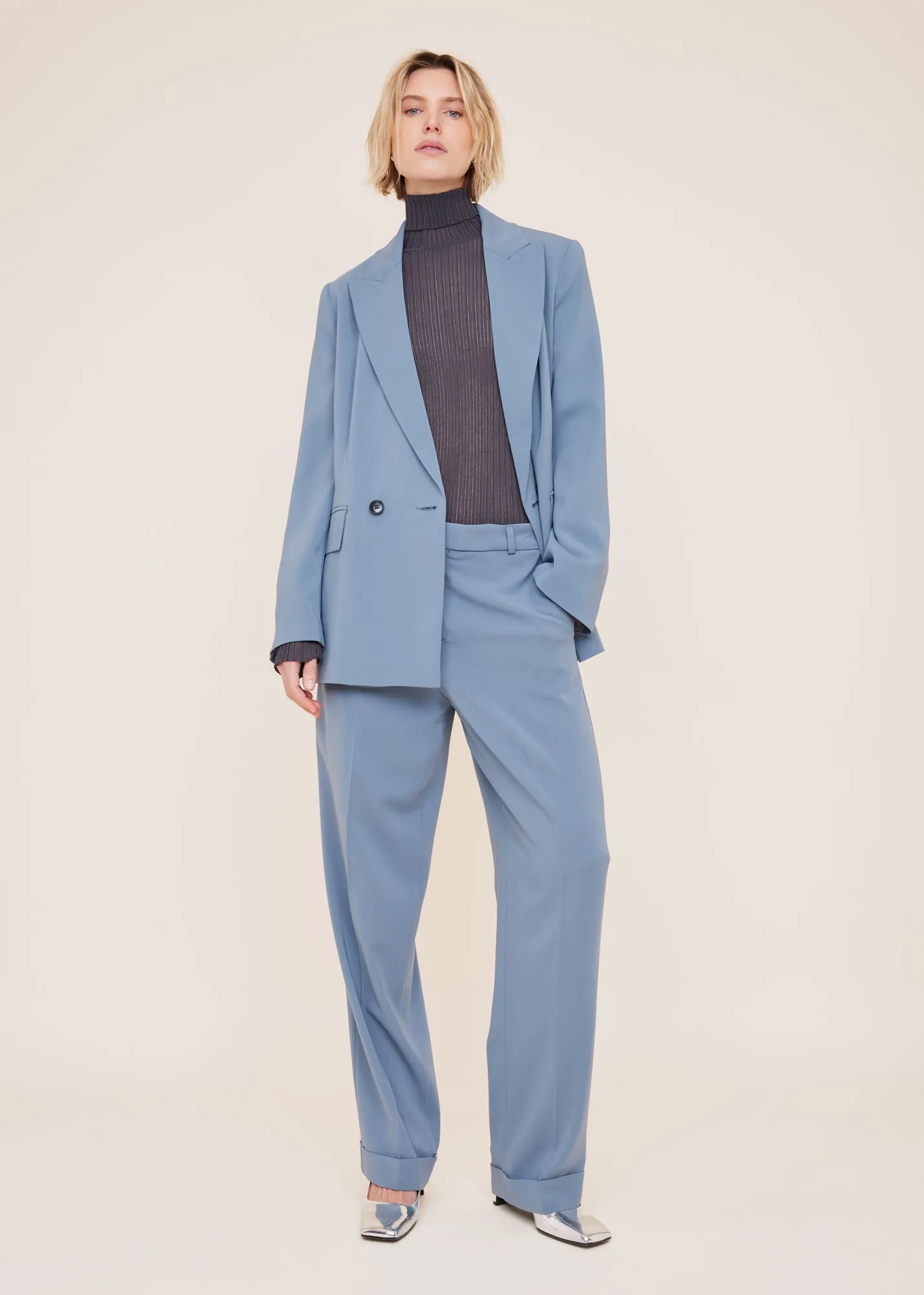 Tailored crêpe broek