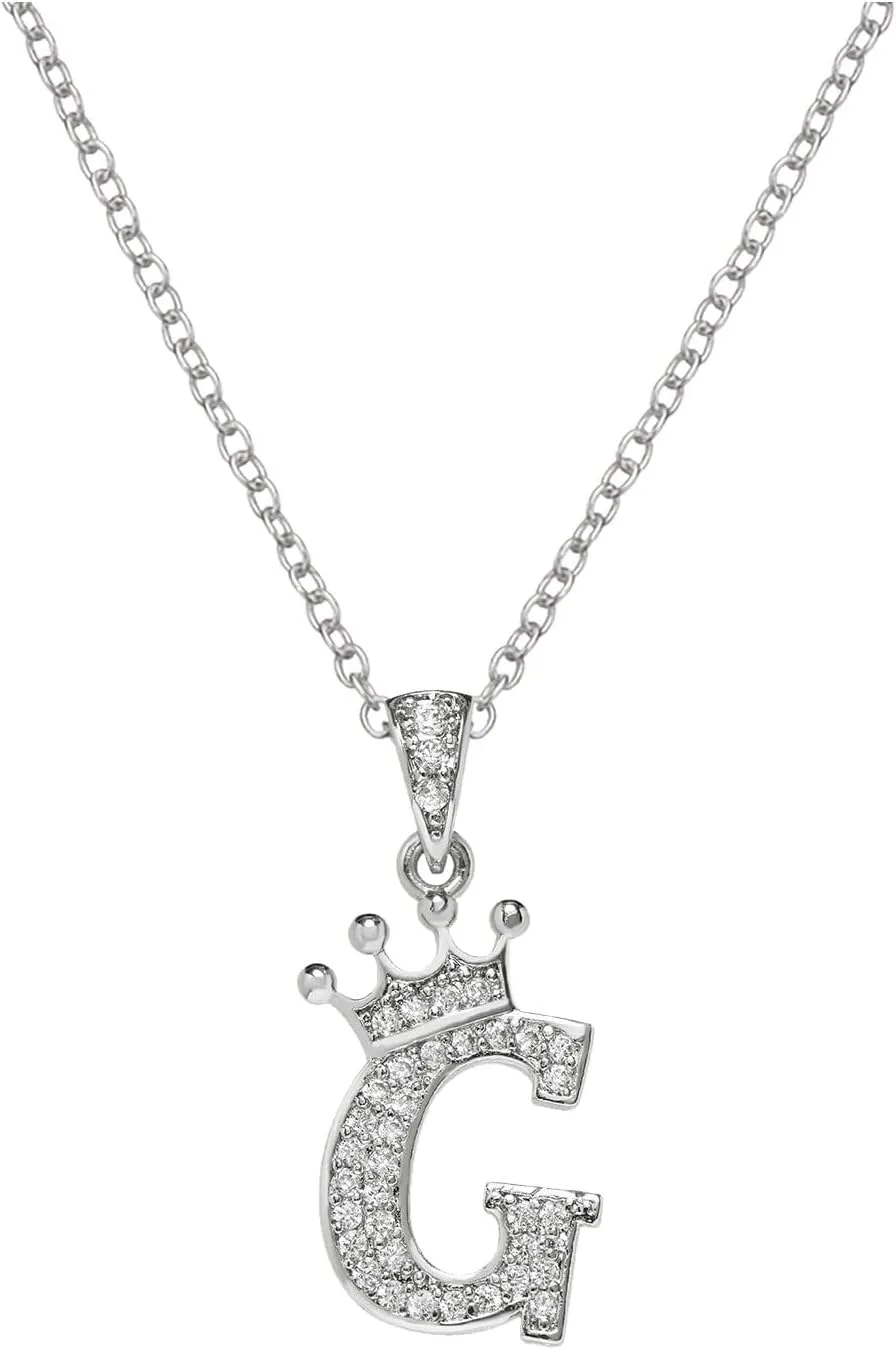 Y- Pendant Necklace Choker Necklaces for Women Crown 26 English Letters Full Diamond Pendant Necklace For Women