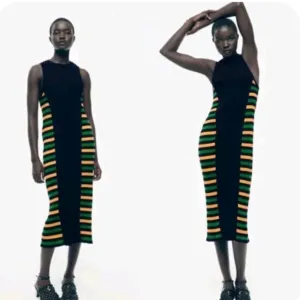 Zara Striped Ribbed Bodycon Dress / Medium